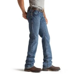 10012552 Men's Flame Resistant M4 Relaxed Basic Boot Cut Jean By Ariat -Western Cowboy Equipment Store 10012552 side