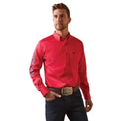 10043567 Men's Team Logo Twill Fitted Shirt By Ariat