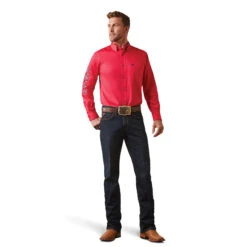 10043567 Men's Team Logo Twill Fitted Shirt By Ariat -Western Cowboy Equipment Store 10043567 full