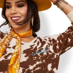 10043680 Women's Real Hide Crew Sweatshirt By Ariat -Western Cowboy Equipment Store 10043680 01