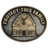 A909yel Yellowstone "Protect This Family" Belt Buckle By Montana Silversmiths