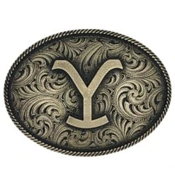A913yel Yellowstone Filigree Oval Belt Buckle By Montana Silversmiths