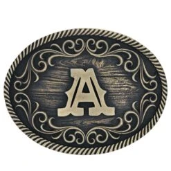 A915 Filigree Initial Attitude Buckle By Montana Silversmiths