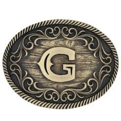 A915 Filigree Initial Attitude Buckle By Montana Silversmiths -Western Cowboy Equipment Store A915G d34c769b f0a0 4865 a7fb f5ea2cd0c3b4
