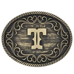 A915 Filigree Initial Attitude Buckle By Montana Silversmiths -Western Cowboy Equipment Store A915T e46fd214 6af5 425c 8f15 07a8f674c8bb