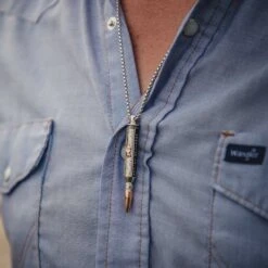Cknc5104 I'll Cover You Sniper Bullet Necklace By Montana Silversmiths 6 Cknc5104 I'll Cover You Sniper Bullet Necklace By Montana Silversmiths -Western Cowboy Equipment Store CKNC5104 mod2