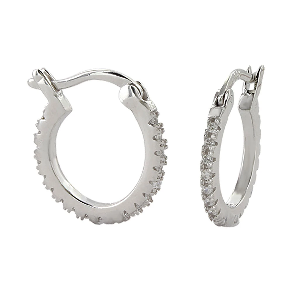 Er3876 Small Clear Stone Hoop Earrings By Montana Silversmiths 2 Er3876 Small Clear Stone Hoop Earrings By Montana Silversmiths - Image 2