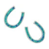 Er3977 Tilted Opal Horseshoe Earrings By Montana Silversmiths