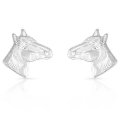 Er41 Small Horse Head Earrings By Montana Silversmiths