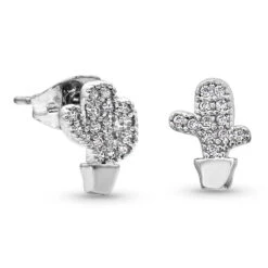 Er4174 Tiny Cactus Earrings By Montana Silversmiths
