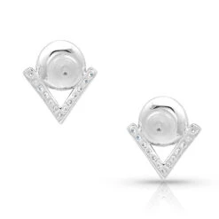 Er4484 Geometric Turquoise Pearl Post Earrings By Montana Silversmiths 5 Er4484 Geometric Turquoise Pearl Post Earrings By Montana Silversmiths -Western Cowboy Equipment Store ER4484 alt