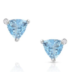 Er4756 Azure Trillion Starlight Stud Earrings By Montana Silversmiths