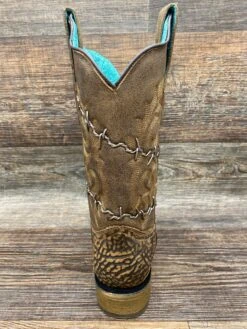 A3815 Women's Square Toe With Woven Barbed Wire Design By Corral -Western Cowboy Equipment Store IMG 3030