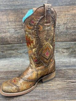 C2915-1 Women's Whip Stitch Square Toe Western Boot By Corral -Western Cowboy Equipment Store IMG 3330