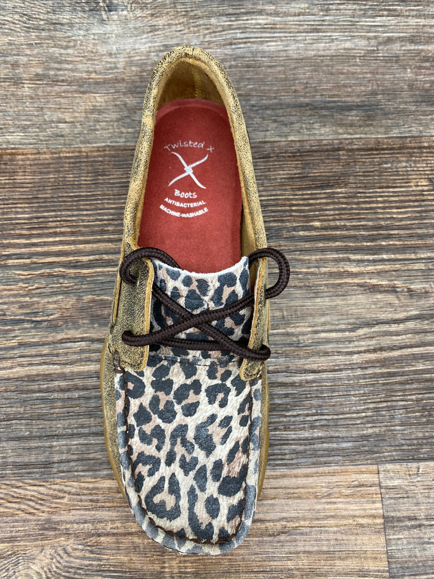 Wdm0057 Women's Distressed Leopard Print Driving Moc By Twisted X 3 Wdm0057 Women's Distressed Leopard Print Driving Moc By Twisted X - Image 3