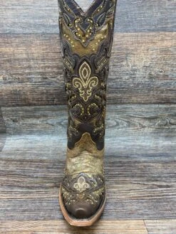 C2826 Women's Fleur De Lis Embroidered Snip Toe Western Boot By Corral -Western Cowboy Equipment Store IMG 3863