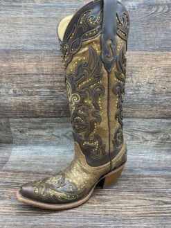 C2826 Women's Fleur De Lis Embroidered Snip Toe Western Boot By Corral -Western Cowboy Equipment Store IMG 3864
