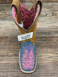 3077y Kid's Pastel Glitter Square Toe Western Boots By Smoky Mountain - 3077Y Youth Sizes 3.5-7 -Western Cowboy Equipment Store IMG 4281 e4f13344 51e9 4f16 a518 8d8bbf98a405