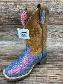 3077y Kid's Pastel Glitter Square Toe Western Boots By Smoky Mountain - 3077Y Youth Sizes 3.5-7 -Western Cowboy Equipment Store IMG 4282 1c8900a9 9fa8 4324 a565 65d1ce47dec8