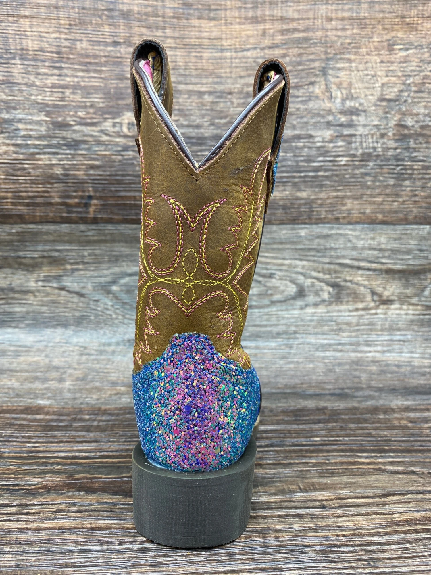 3077c Kid's Pastel Glitter Square Toe Western Boots By Smoky Mountain - 3077C Children's Sizes 8.5-3 6 3077c Kid's Pastel Glitter Square Toe Western Boots By Smoky Mountain - 3077C Children's Sizes 8.5-3 - Image 6