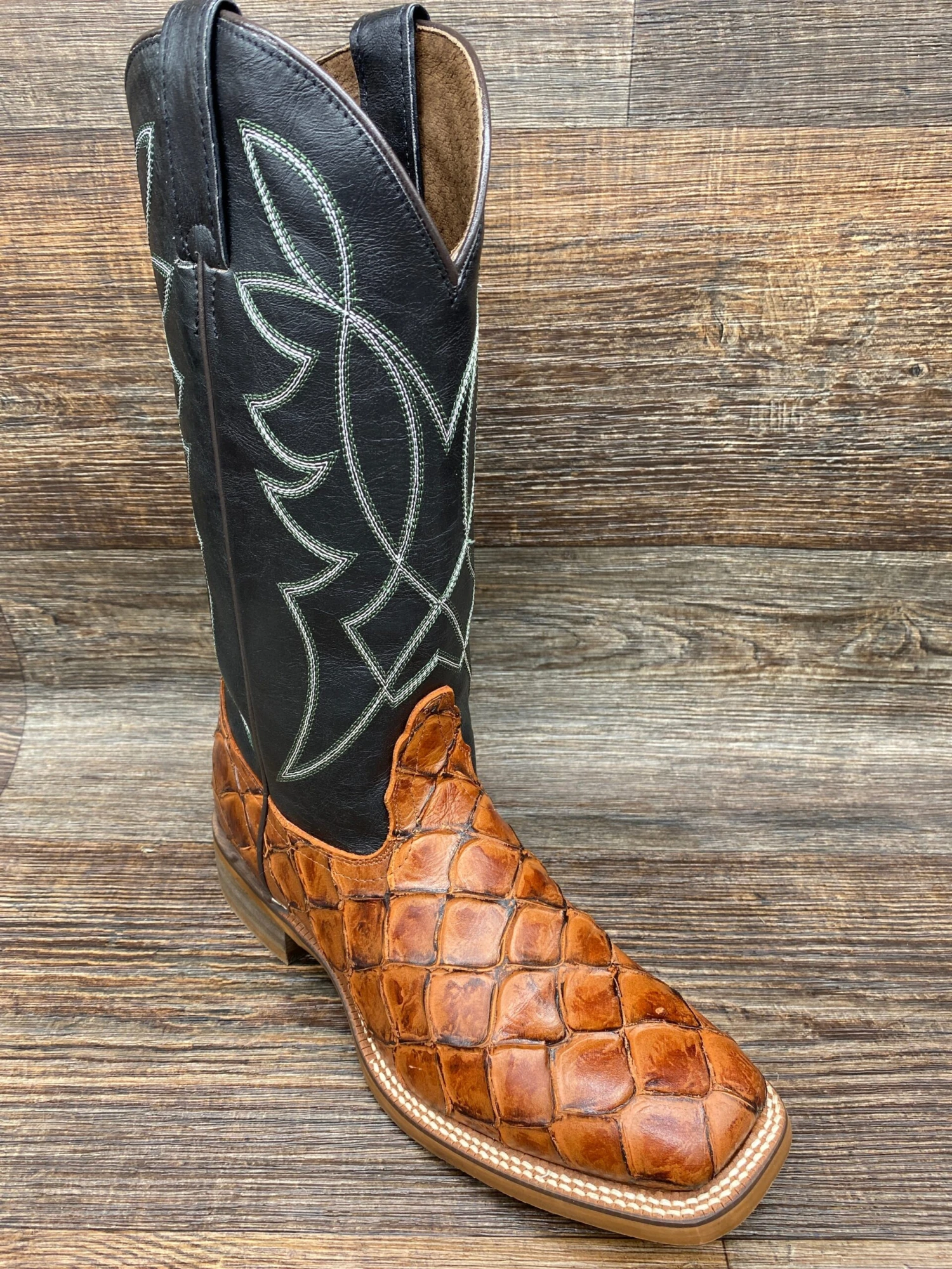 Nb5548 Men's Pirarucu Fish Print Western Boot By Nocona 1 Nb5548 Men's Pirarucu Fish Print Western Boot By Nocona
