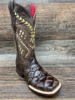 9339309060b Women's Bronco Pirarucu Print Square Toe Boot By Ferrini