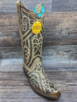 E1620 Women's Snip Toe Laser Inlay & Studs Western Boot By Corral