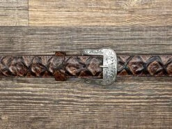 158h Brown Exotic Print Belt By Cowtown