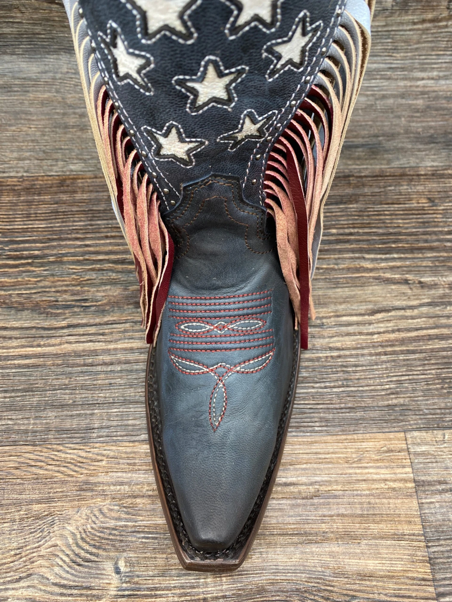 C3749 Women's Snip Toe Navy With Stars And Fringe Western Boot By Corral 3 C3749 Women's Snip Toe Navy With Stars And Fringe Western Boot By Corral - Image 3