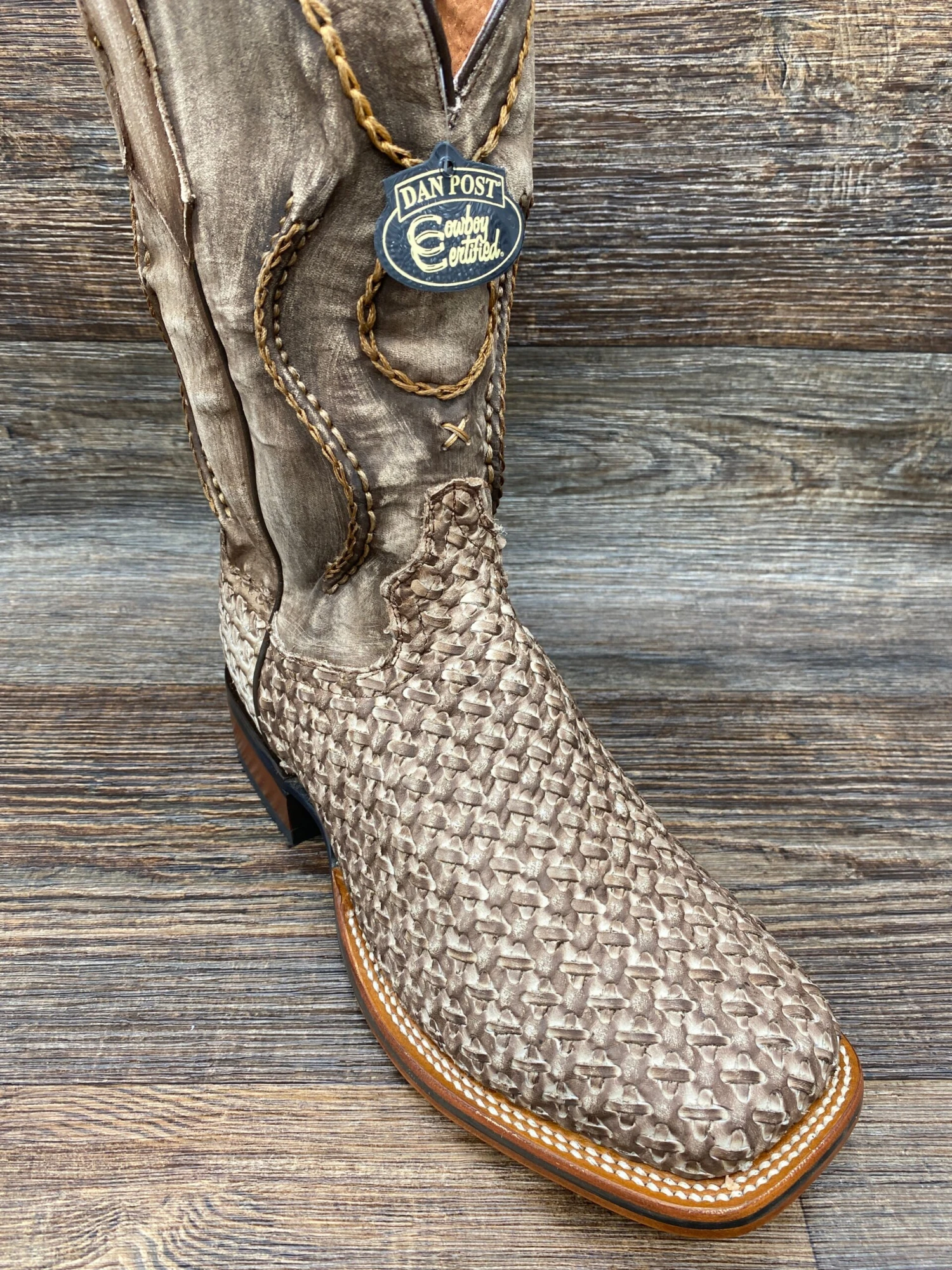 Dp4903 Men's Stanley Square Toe Woven Leather Western Boot By Dan Post 1 Dp4903 Men's Stanley Square Toe Woven Leather Western Boot By Dan Post