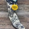A4159 Ladies Black & White Embroidered Snip Toe Western Boot By Corral