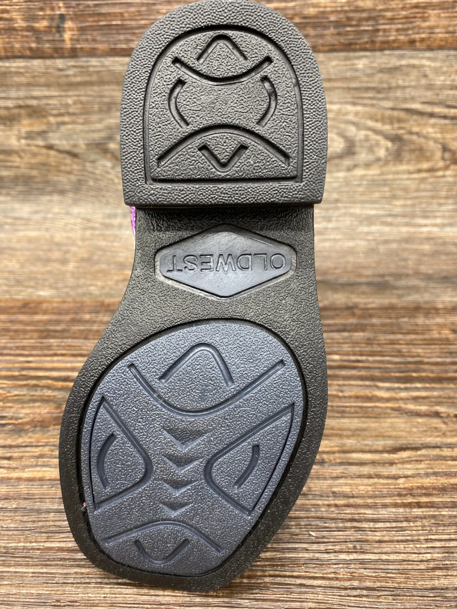 Vb9151 Girl's Square Toe Western Boots - Flower Print Knit With Glitter Underlay By Jama Old West 4 Vb9151 Girl's Square Toe Western Boots - Flower Print Knit With Glitter Underlay By Jama Old West - Image 4