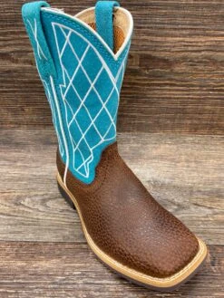 Yth0015 Kid's Top Hand Square Toe Western Boot By Twisted X