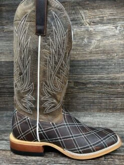 Hp1082 Men's Moka Sabotage Patch Square Toe Western Boot By Horse Power