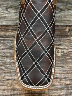 Hp1082 Men's Moka Sabotage Patch Square Toe Western Boot By Horse Power -Western Cowboy Equipment Store IMG 6673