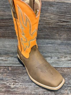 Yth0018 Kid's Top Hand Square Toe Western Boot By Twisted X