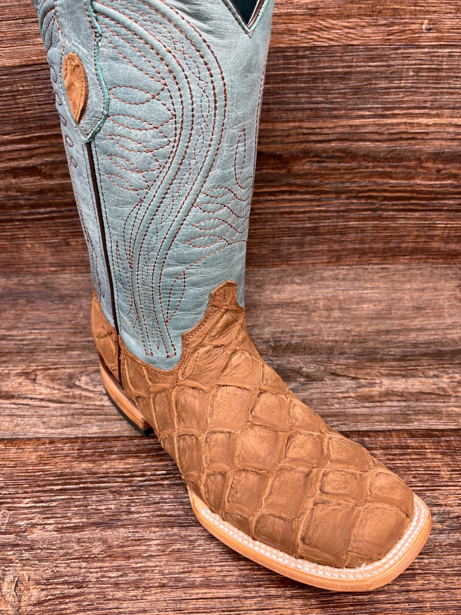 433931 Men's Bronco Pirarucu Print Square Toe Western Boot By Ferrini 2 433931 Men's Bronco Pirarucu Print Square Toe Western Boot By Ferrini - Image 2