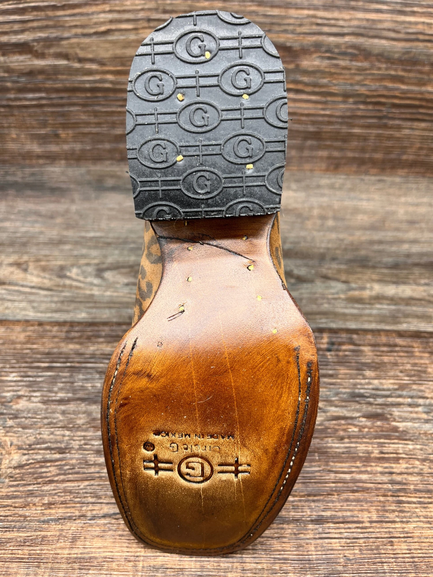 J7108 Kid's Youth Leopard Print Square Toe Western Boot By Corral 4 J7108 Kid's Youth Leopard Print Square Toe Western Boot By Corral - Image 4