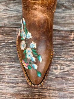 Mk8012 Kid's Snip Toe Floral Embroidered Western Boot By Macie Bean -Western Cowboy Equipment Store IMG 7241