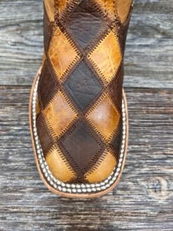 Hpk1053 Kid's Crazy Train Patchwork Square Toe Western Boot By Horse Power -Western Cowboy Equipment Store IMG 7596
