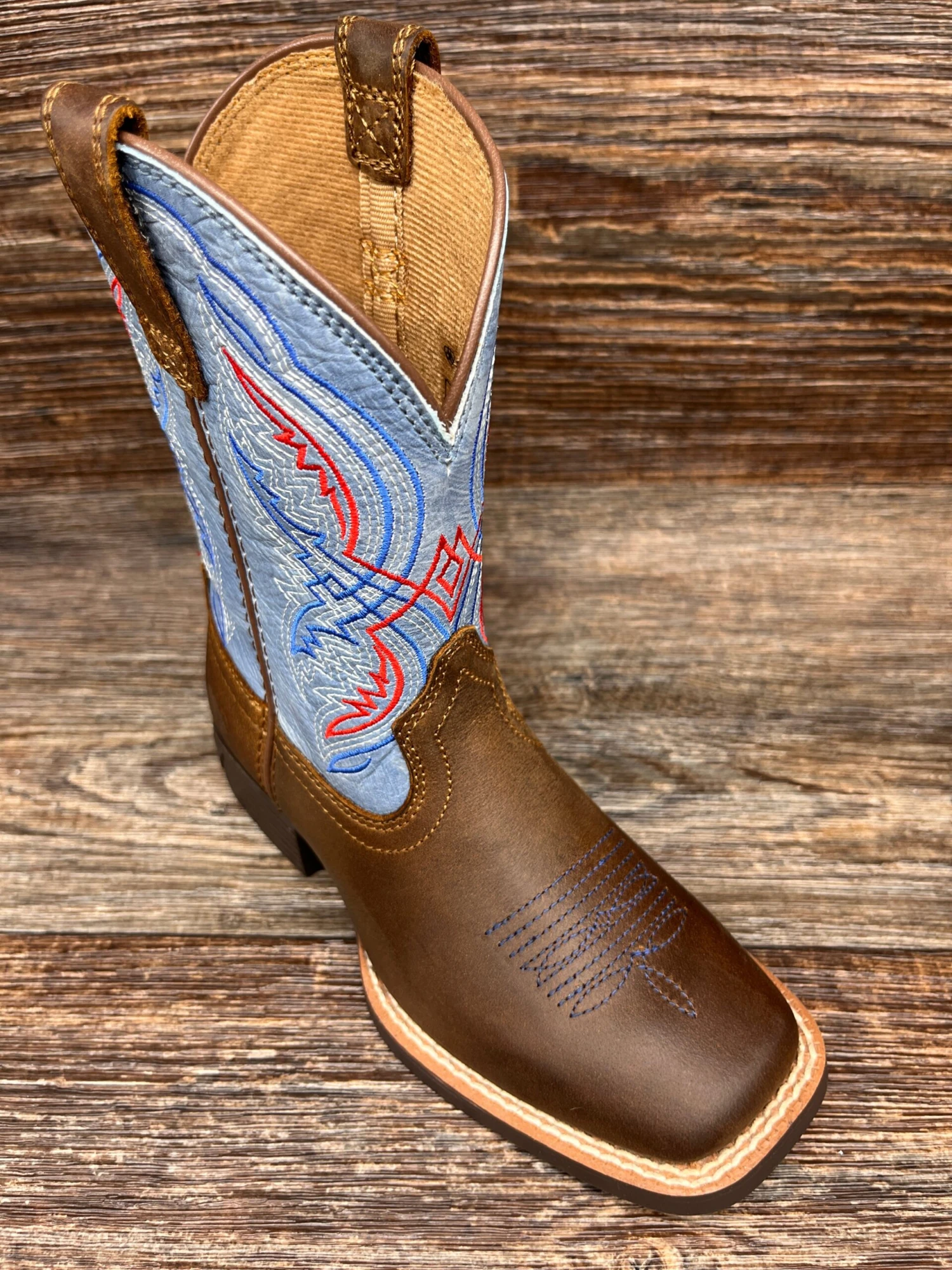 10040247 Kid's Double Kicker Square Toe Western Boot By Ariat 2 10040247 Kid's Double Kicker Square Toe Western Boot By Ariat - Image 2