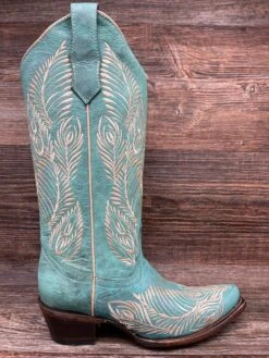 Corral L5789 Women's Snip Toe Floral Embroidered Western Boot By Circle-G