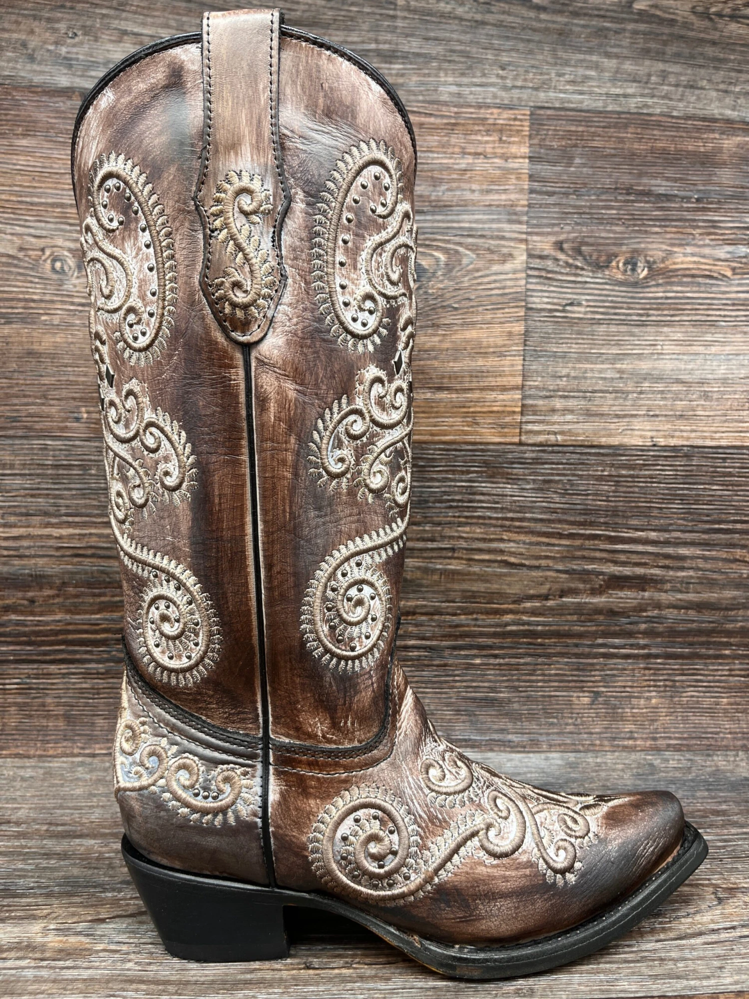 C3848 Women's Tooled Embroidery Snip Toe Western Boot By Corral 1 C3848 Women's Tooled Embroidery Snip Toe Western Boot By Corral