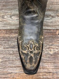 C3881 Ladies Snip Toe Leopard Trim Western Boot By Corral -Western Cowboy Equipment Store IMG 8075