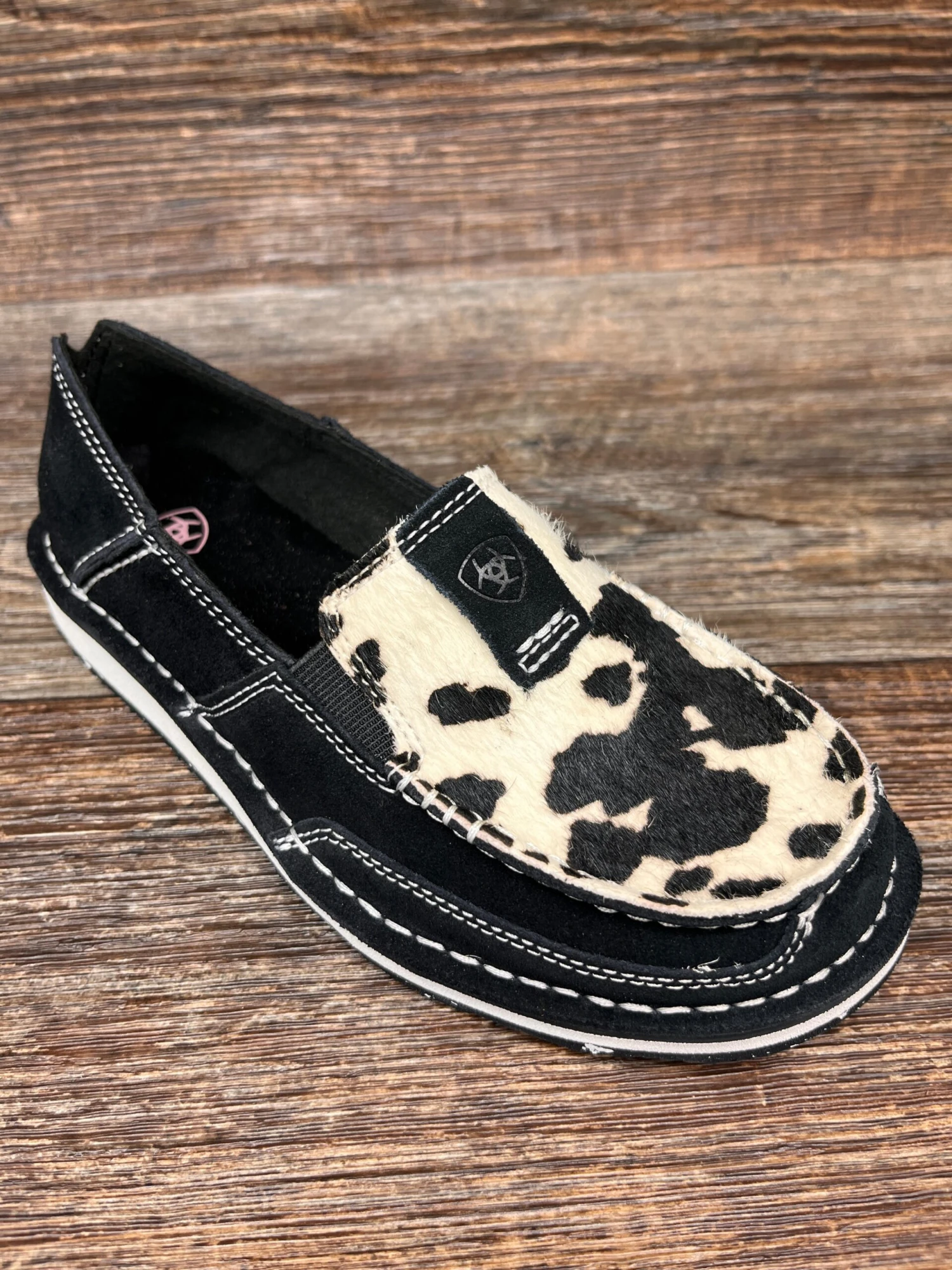 10042529 Women's Black & White Cowhide Pattern Cruiser By Ariat 1 10042529 Women's Black & White Cowhide Pattern Cruiser By Ariat