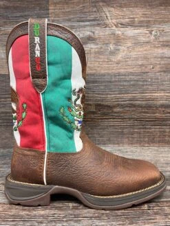 Ddb0430 Men's Mexico Flag Square Toe Rebel Boot By Durango