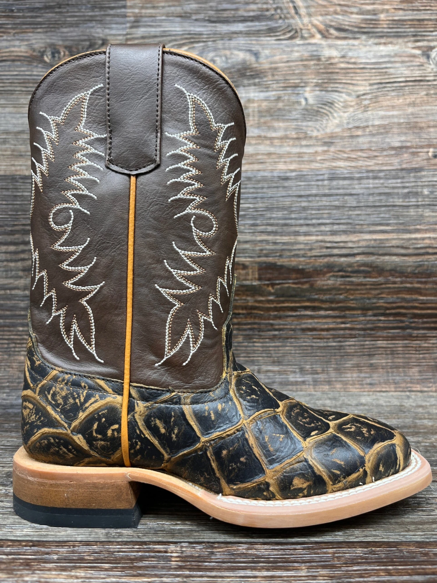 Hpk1844 Kid's Rusty Filet Of Fish Square Toe Western Boot By Horsepower 1 Hpk1844 Kid's Rusty Filet Of Fish Square Toe Western Boot By Horsepower