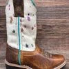 Dpc2908 Girl's Rumi Hair-On Cowhide Western Boot By Dan Post