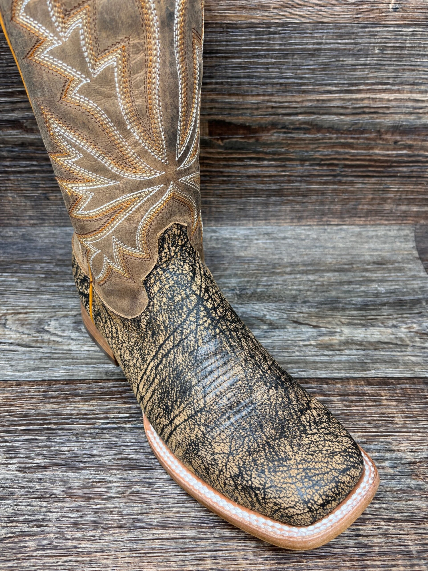 Ddb0437 Men's Sepia Genuine African Cape Buffalo Square Toe Western Boot By Durango 2 Ddb0437 Men's Sepia Genuine African Cape Buffalo Square Toe Western Boot By Durango - Image 2