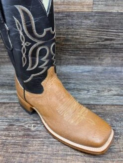 Q87 Men's Square Toe Genuine Smooth Ostrich Western Boot By Cowtown